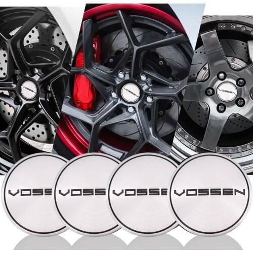 4Pcs Car Styling 3D Aluminum VOSSEN Emblem Sticker Decal Wheel Center Hub Cap Sticker for A4 R8 TT