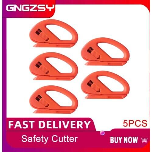 5pcs Carbon Fiber Vinyl Car Wrapping Cutting Knife With Recycling Blade Film Foil Cutter Graphics Decals & Sign Making Tool 5E11