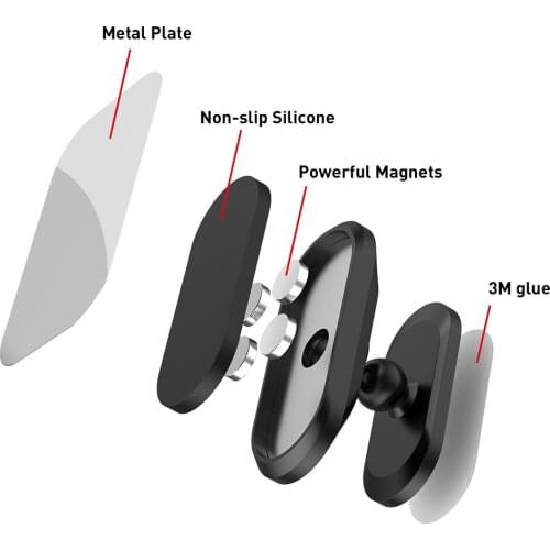 Car Universal Magnetic Air Vent Phone Holder Suction Dashboard 360 Rotating Anti-slip Bracket Car Accessories