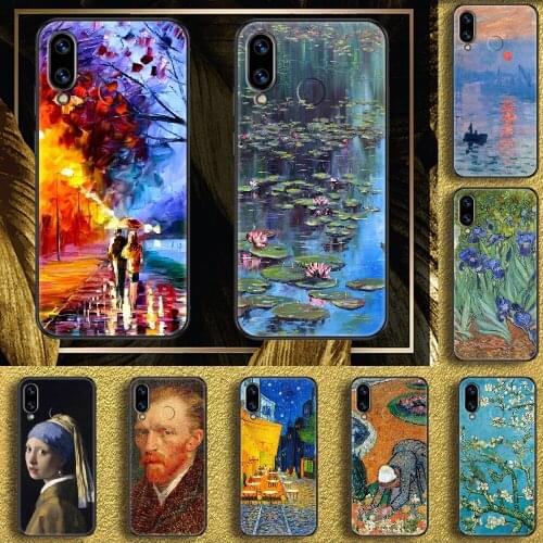 Artist Painting Van Gogh Phone case For Huawei Honor 6 7 8 9 10 10i 20 A C X Lite Pro Play black 3D coque tpu hoesjes painting