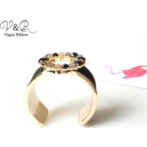 Black Velvet Beaded Open Cuff Bangle Bracelet,2019 New Trendy Matte Bracelet Bangle Fashion Women Jewelry Accessories Wholesale