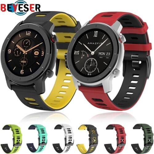 For Xiaomi Huami Amazfit GTR 42mm Double Color Watch Band For Amazfit GTS For Garmin Forerunner 245 245M 645 20mm Bracelet Strap