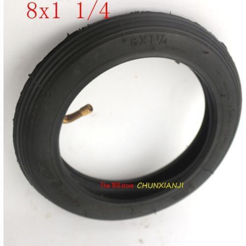 Good quality 8 Inch 8X1 1/4 Scooter Tire & Inner Tube Set Bent Valve Suits A-Folding Bike Electric / Gas Scooter Tyre