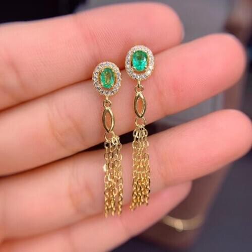 Luxurious tassels chain natural Multicolor sapphire drop earrings Natural gemstone earrings 925 silver women party gift jewelry