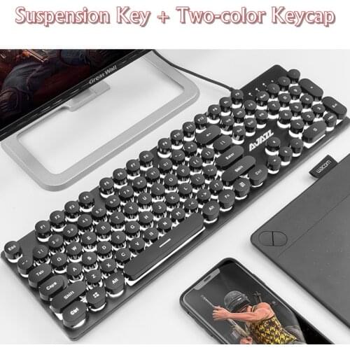 Ajazz Warrior First Generation Mechanical Feel Backlit USB Wired Keyboard Metal Panel ,19 Non-Conflict Keys Computer Keyboard