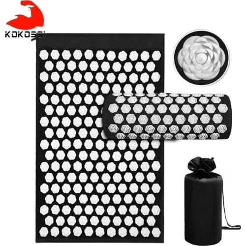 KoKossi Acupressure Mat Head Neck Back Foot Massage Cushion Pillow Yoga Spike Mat Anti-stress Acupuncture pad Needle Massager