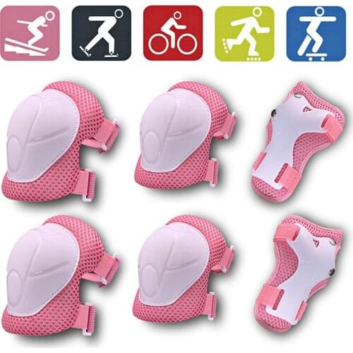 6pcs Protective Gears Set For Kids Children Knee Pad Elbow Pads Wrist Guards Child Safety Protector Kit For Cycling Bike Skati