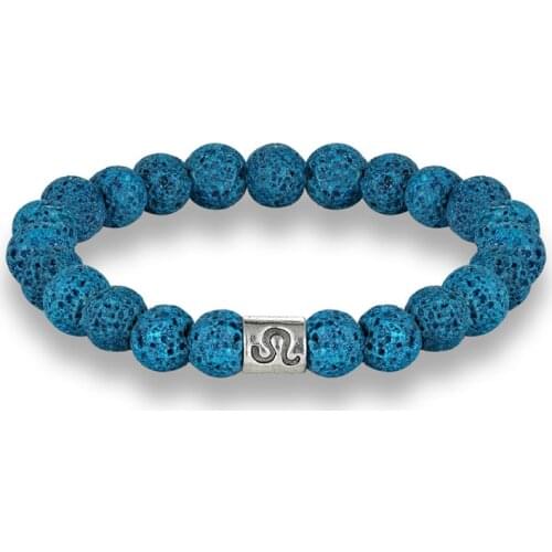 Hot Sale 12 Zodiac Signs Beads Bracelets Handmade Vintage Lava Stone Beads Elastic Bracelets Jewelry For Men Women Charm Jewelry