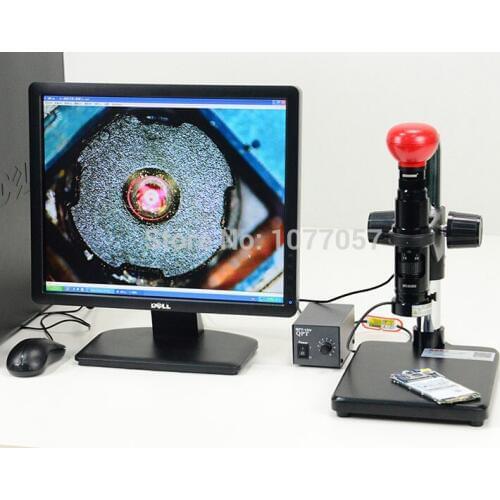 Best Sale,5.0M Digital Mono Zoom video Microscope lens + Stand +USB2.0 camera + LED ringlight