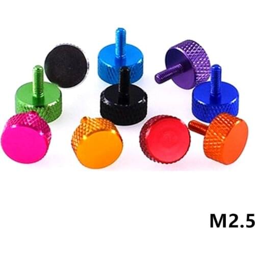 M2.5 Aluminum Alloy Knurling Thumb Screw Colourful Screw for Computer Case Remote Control Aircraft 4 8 12 15 20 25mm