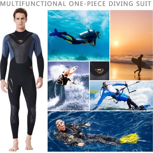 Men One-Piece Swimsuit 3mm Neoprene Full Body Cold-proof Thermal Wetsuits Surfing Diving Suit Triathlon Spearfishing