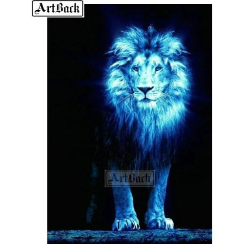 New 5d diy diamond painting lion icon mosaic full square drill diamond embroidery set rhinestone decoration gift