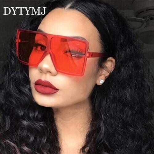DYTYMJ 2020 Retro Oversized Sunglasses Women Square Vintage Eyeglasses Women/Men Retro Glasses Women Luxury Mirror Oculos De Sol