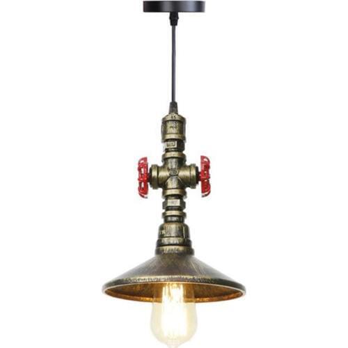 Industrial Vintage Edison Bulbs Water Pipe Pendant Light, Rustic Hanging Lighting Fixture for Home Restaurant