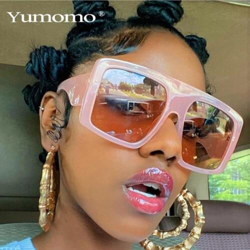 One Piece Oversized Square Sunglasses Women Men Black Pink Shield Sun Glasses Eyewear For Female Cool Colorful Shades UV400