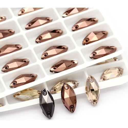 XIAOPU All Sizes Horse Eye K9 Glass Sew on Rhinestones High Quality Strass Crystal Flat Back Buttons Sew on Clothing Crafts