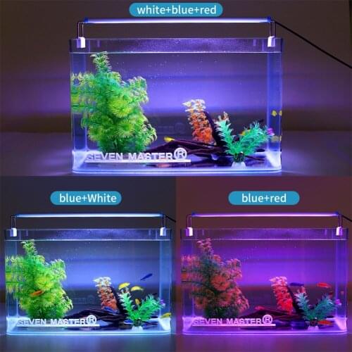 Aquarium Light Bar LED Fish Tank Slim Clip on Lamp Plant Growing Lighting Aquatic Landscape Decor 18-58cm Extensible Accessories