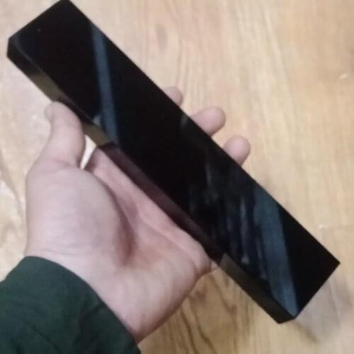 DHXYZB 20cm natural black obsidian plate fengshui large thick mirror cuboid reiki healing crystal and stone rock room decor