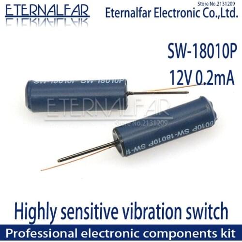High Sensitive Vibration Sensor SW-18010P Sensor Spring Switch Shell Ball Tilt Double bead Spring Sensor Switches 12V 0.2mA