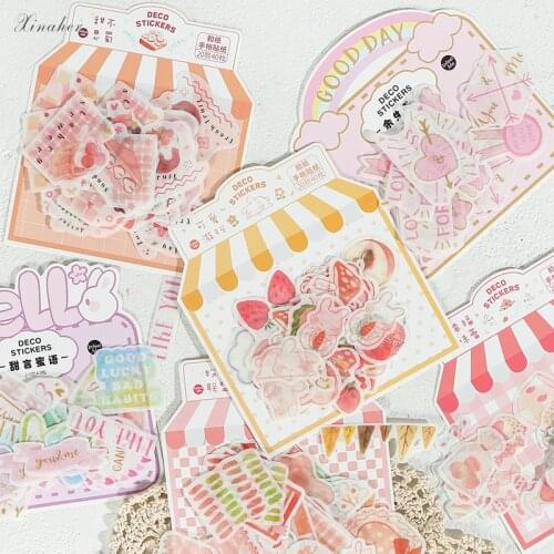 XINAHER 40 pcs/lot pink bowknot animal cake letter paper sticker package DIY diary decoration sticker album scrapbooking