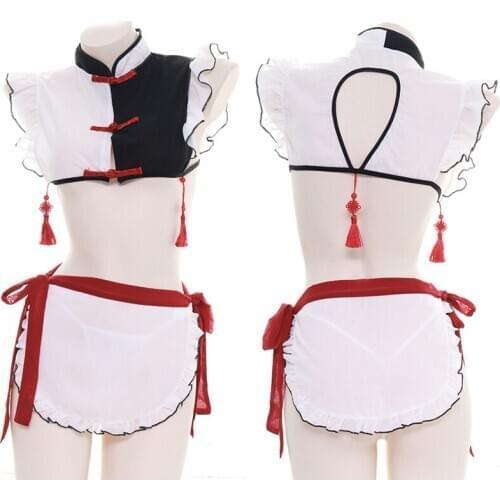 1 set Classical Short Cheongsam Tops Shorts Suit Underwear Sleepwear Cosplay Costume for Girl Women New Year Gift