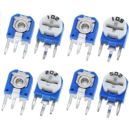 10pcs Rm065 Rm-065 100 200 500 1k 2k 5k 10k 20k 50k 100k 200k 500k 1m Ohm Trimpot Trimmer Potentiometer Variable Resistor