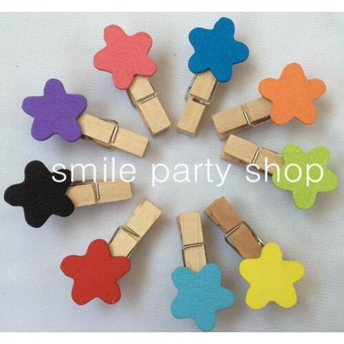 100 Plum Flower With 10mix Color Wooden Pegs Paperclips for Home Wedding Decor|Gift wrapping Packaging