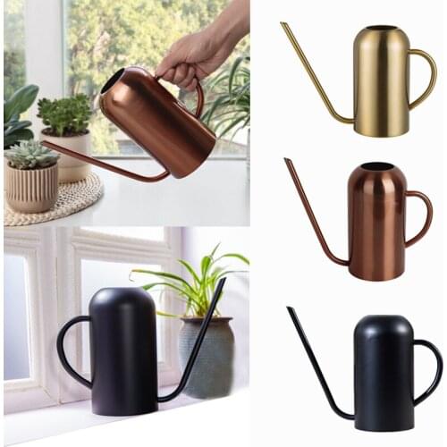 1500ML Stainless Steel Watering Pot Long Mouth Flower Plants Spray Can Portable Gardening Kettle