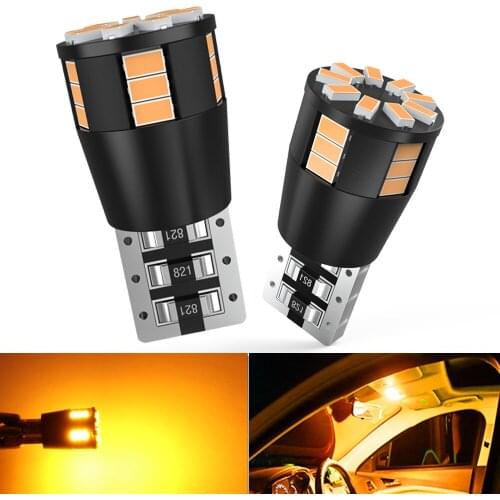 2Pcs T10 Led Canbus W5W Led Bulbs 168 194 6000K White Signal Lamp Dome Reading License Plate Light Car Interior Lights Auto 12V