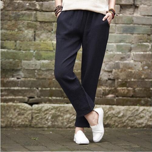 2020 new style Double cotton small Leg pants trousers long pant,plus size cotton linen trousers,big size Summer pants, M-5XL 6X