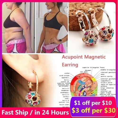 3Pair Magnetic Slimming Earrings Lose Weight Body Relaxation Massage Slim Ear Studs Patch Health Jewelry Girls Women Best Gift