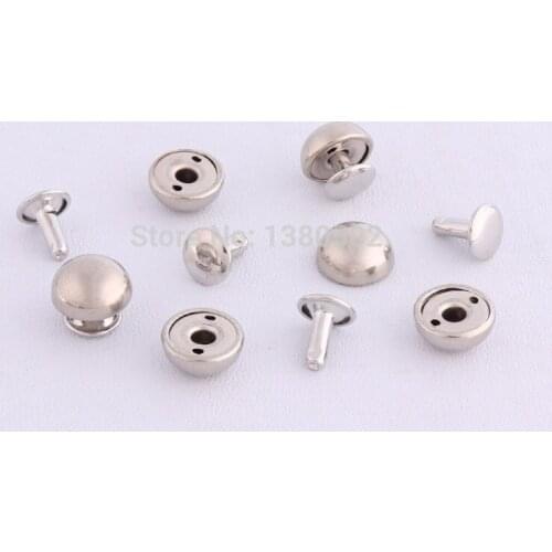 30sets silver color 12*11mm Double Cap Round Rapid Rivet Belt Bag Clothes decoration accessories