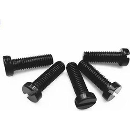 30pcs M4 Slotted cylindrical head screws one word cup headed screw bolts mechanical bolt black color GB65 5mm-20mm length