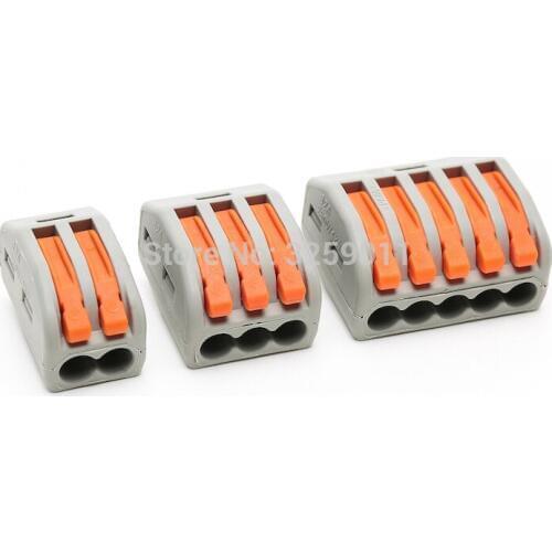 70PCS Push Wire Connector Lever Terminal Block PCT-21X 222-41X Universal Connectors Terminals 400V 28-12AWG Assortment kit