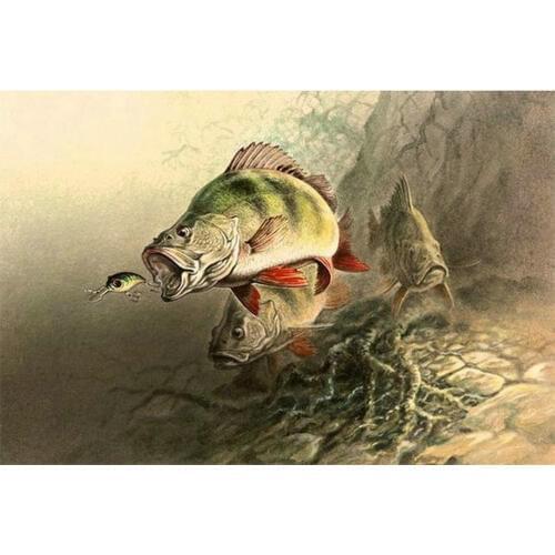 5D Diy Diamond Painting Cross Stitch fishing full square Diamond Embroidery picture rhinestone mosaic fish Needlework Home Decor