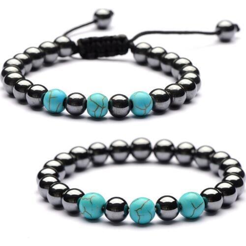 Hematite Beaded Seven Colorful Chakras Stone Beads Bracelet Buddha Beads Weave Bracelet Stretch Yoga Strand Jewelry