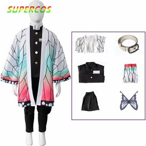 Demon Slayer Kimetsu no Yaiba Kochou Shinobu Child Kid Cosplay Costume Halloween Christmas Party Children Clothing