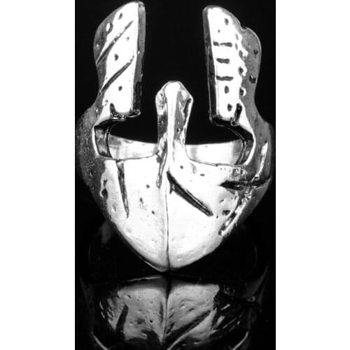 Dongsheng Viking Sparta Ring Ancient Silver Color Mask jewelry Exquisite Men Spartan Helmet Ring -25