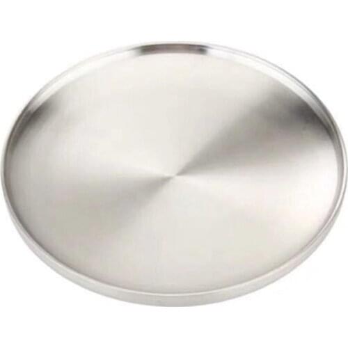 Stainless Steel Double Layer Round Dinner Plate Heat Insulation Dish Anti-scald Bowl Korean Seasoning Dish Kitchen Supplies