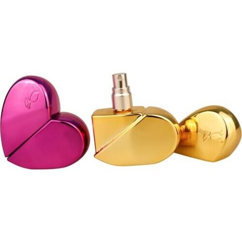 25ml Heart Shaped Spray Perfume Bottle Glass Airless Pump Woman Parfum Atomizer Travel Bottle Empty Cosmetic Containers