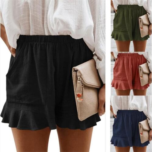 Cotton Linen Short Pants Women High Waist Summer Plus Size Loose Wide Leg Pants Casual Short Trouser Korean Slim Sweatpants Lady