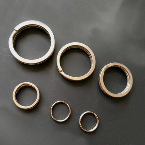 Outdoor Hiking Tool Accessories High Strength 100% TC4 Titanium Alloy Keyring Buckle Split Key Ring for Camping Equipment FW136