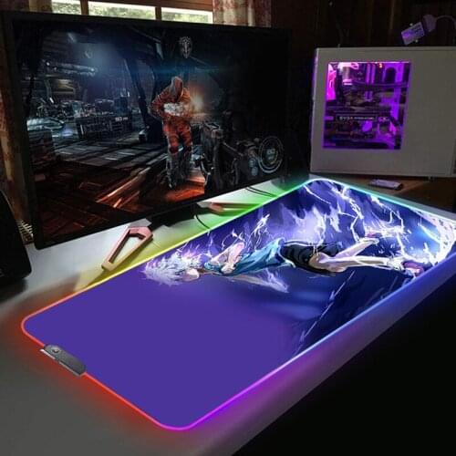 Hunter X Hunter Non-slip Mat Gamer Mouse Pad RGB Gaming Computer Table LED Gaming Laptop PC Gamers Accessories Backlight Rug
