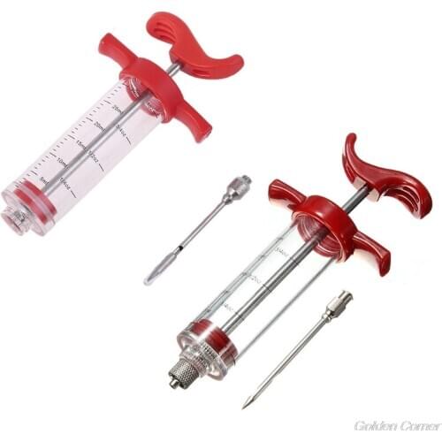 Spice Syringe Marinade Injector Flavor Syringe Cooking Meat Poultry Turkey Chicken Kitchen BBQ Tool F17 21 Dropshipping