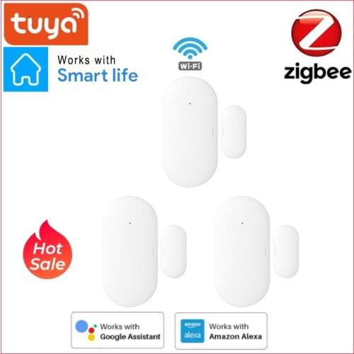New Tuya Smart Zigbee Bluetooth Magnetic Door Window Sensor Compatible Motion Sensitive Smart Home Support Alexa Google Home
