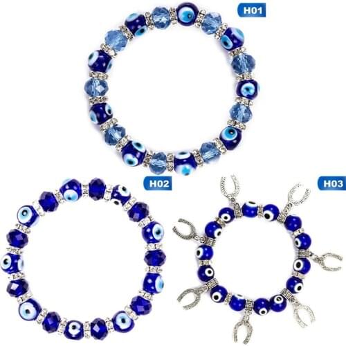 Natural Mala Tiger Eye Bracelet For Men Women Lucky Blue Greek Turkish Devil Evil Eye Bracelet Jewelry For Male Homme Ladies Diy