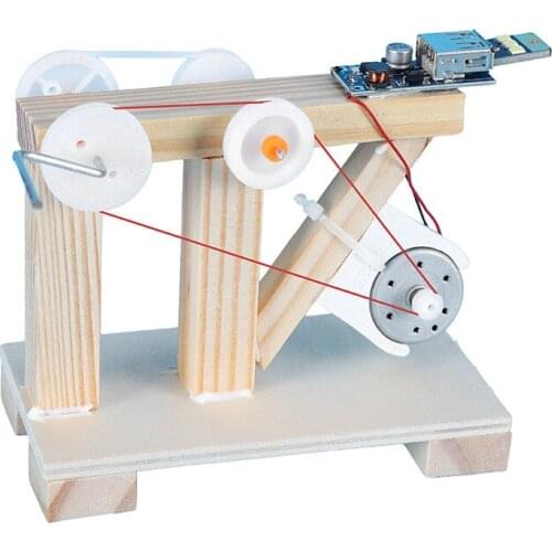DIY technology small production invention, hand-cranked generator experimental materials, hand-assembled model