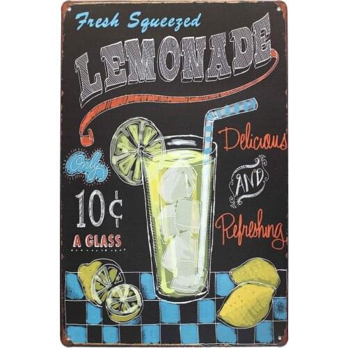 Fresh Squeezed Lemonade Vintage Metal Sign 8 x 12