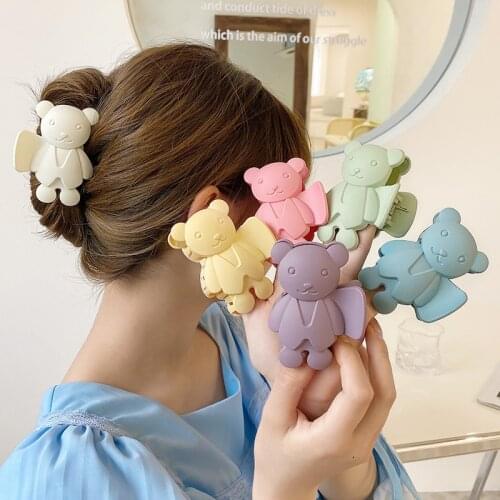 Solid Color Bears Hair Clips Barrettes Bear Hairpin Women Girls Hairgrips Pins Hair Band Acccessories Hair Pins