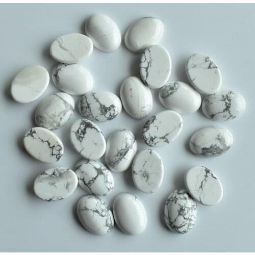 Wholesale 50pcs/lot Fashion high quality natural white stone Oval CABOCHON beads for jewelry accessories making 13x18mm free